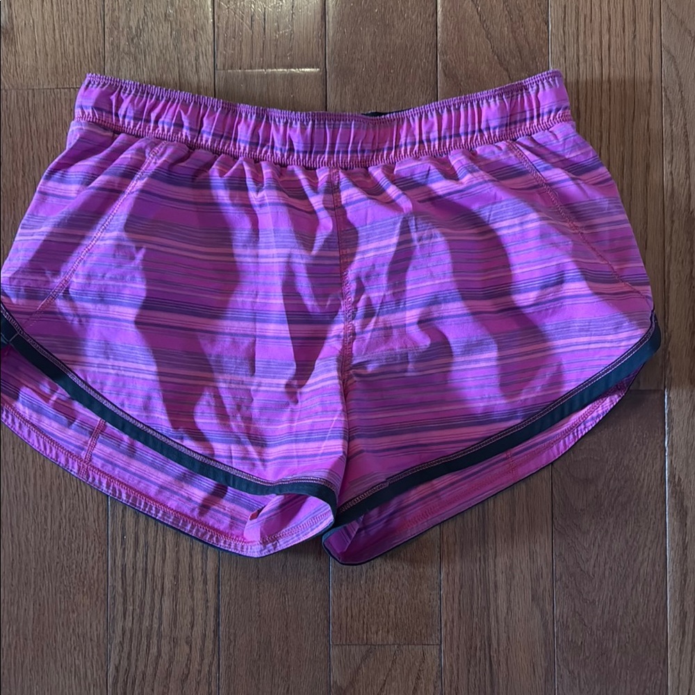 Lululemon Women's Pink Striped Shorts